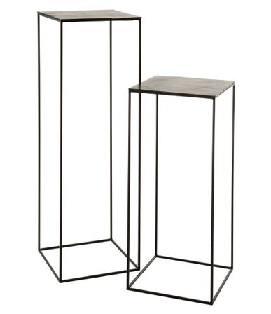 Table haute gigogne métal antique noir Liath L 40 cm - Lot de 2