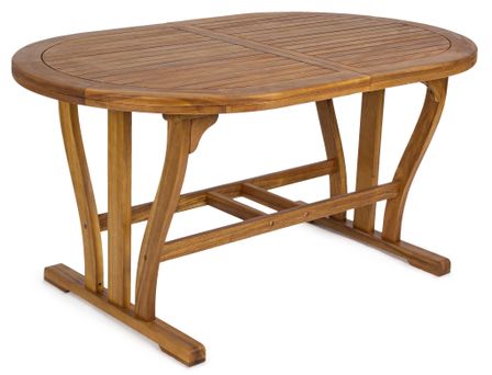 Table ovale d'extérieur à rallonge NOEMI – Bois d’acacia huilé