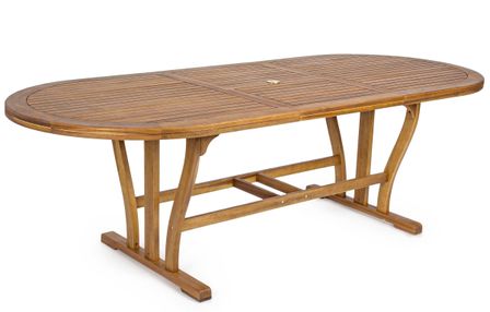 Table ovale d'extérieur à rallonge NOEMI – Bois d’acacia huilé