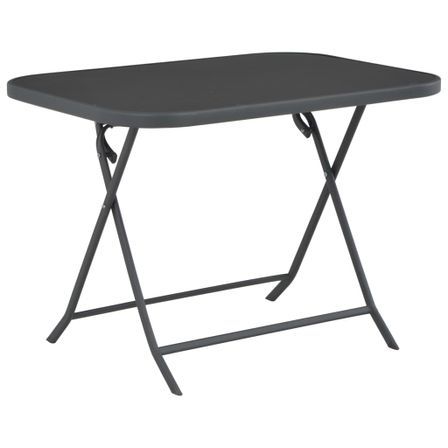 Table pliable de jardin Gris 100x75x72 cm Verre et acier