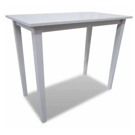 Table de bar bois et hévéa massif blanc Richei 110 cm