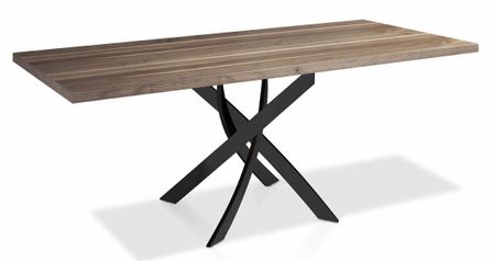 Table rectangulaire bois noyer et acier noir Gala