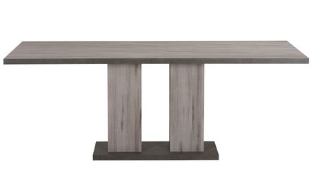 Table rectangulaire extensible chêne gris et laqué blanc Oscaro
