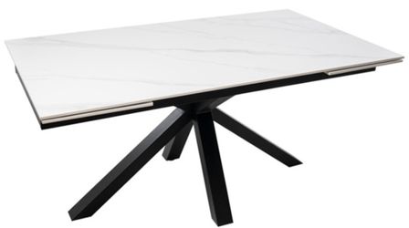 Table rectangulaire extensible porcelaine et métal noir Slika