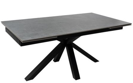 Table rectangulaire extensible porcelaine et métal noir Slika