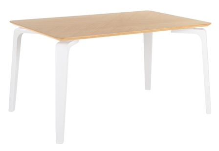 Table rectangulaire Spinak en chêne clair et pieds laqués – Sobriété et élégance naturelle