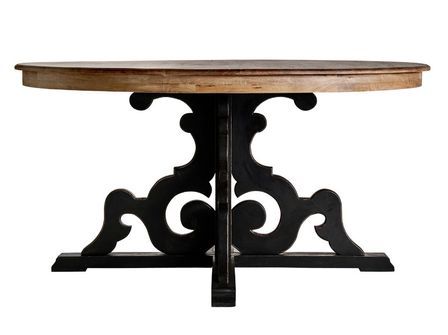 Table ronde bois de mangue noir et naturel Brinka 150 cm