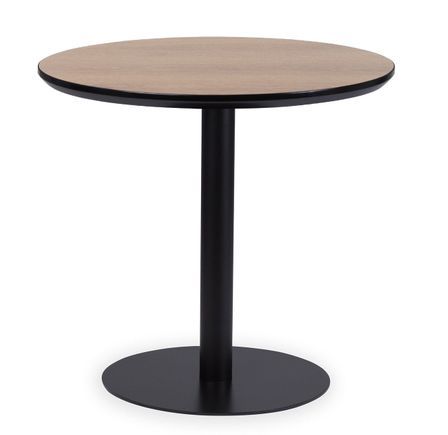 Table ronde bois naturel et acier noir Kofy 80 cm