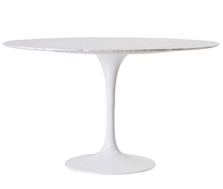 Table ronde design 120 cm en marbre blanc de Carrare