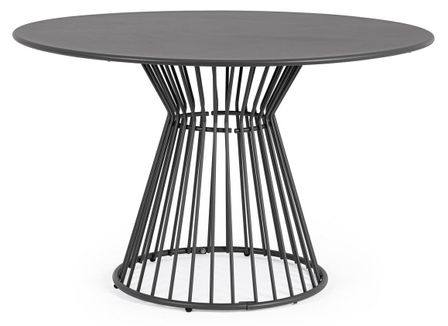 Table ronde en acier mate KEVIN 120 cm – Intérieur et extérieur