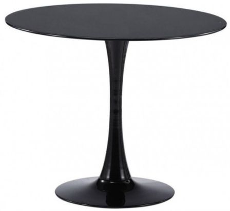 Table ronde en bois et métal brillant TULIPA