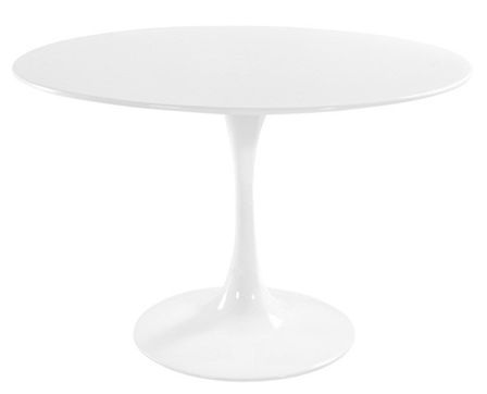 Table ronde en bois et métal brillant TULIPA