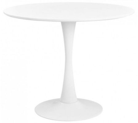 Table ronde en bois et métal brillant TULIPA