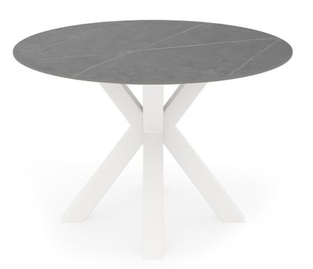 Table ronde en porcelaine et métal FOLA – Design minimaliste