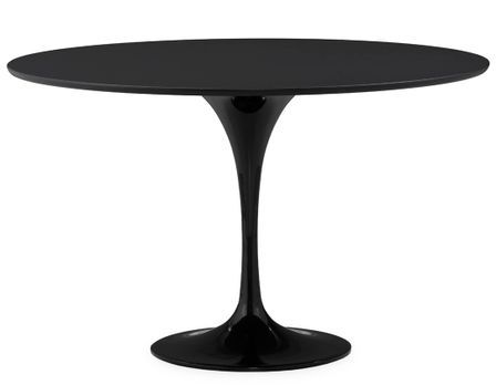 Table ronde LOUKA bois noir et pied en alu noir – Ø120 cm