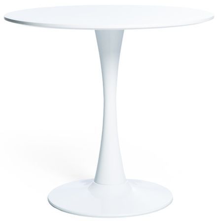 Table ronde laquée blanc BOSIKA - Ø80, Ø90 ou Ø100