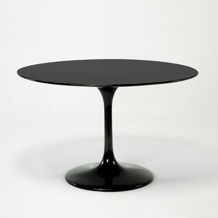 Table tulipe ronde fibre de verre noire D 120 cm