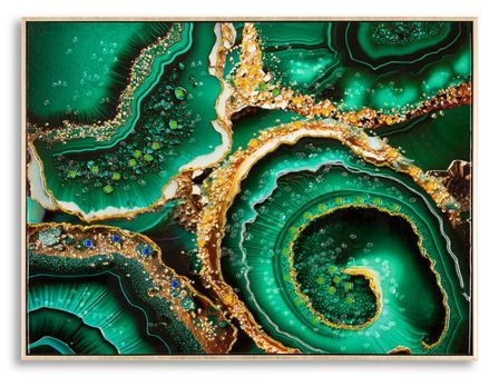 Tableau mural laqué avec cadre smeraldy -a- cm 82x4x62