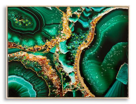 Tableau mural laqué avec cadre smeraldy -b- cm 82x4x62