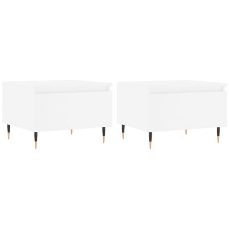 Tables basses 2 pcs blanc 50x46x35 cm bois d'ingénierie