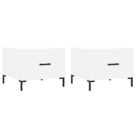 Tables basses 2 pcs blanc 50x50x40 cm bois d'ingénierie