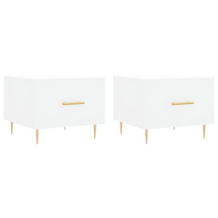 Tables basses 2 pcs blanc 50x50x40 cm bois d'ingénierie