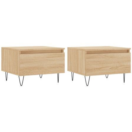 Tables basses 2 pcs chêne sonoma 50x46x35 cm bois d'ingénierie