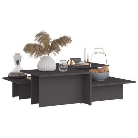 Tables basses 2 pcs Gris 111,5x50x33 cm