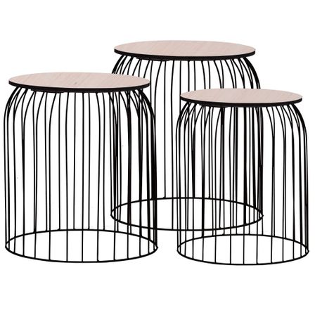 Tables basses 3 pcs Noir