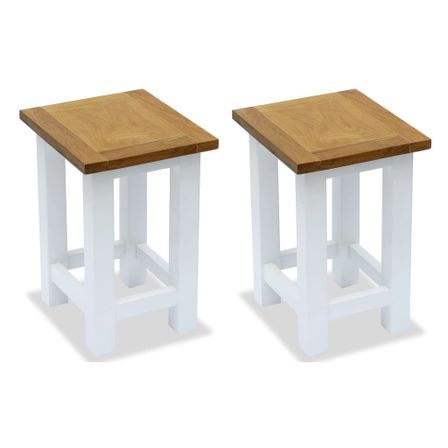 Tables d'appoint 2 pcs 27 x 24 x 37 cm Bois de chêne massif 2