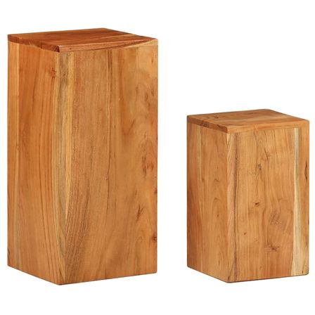 Tables d'appoint 2 pcs Bois d'acacia solide 3