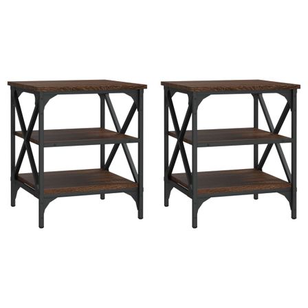 Tables d'appoint 2 pcs Chêne marron 40x42x50 cm Bois ingénierie