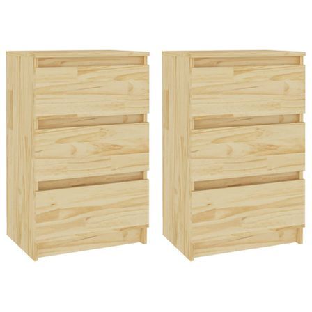 Tables de chevet 2 pcs 40x29,5x64 cm Bois de pin solide