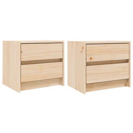 Tables de chevet 2 pcs 40x31x35,5 cm bois de pin massif