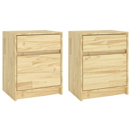 Tables de chevet 2 pcs 40x31x50 cm Bois de pin massif