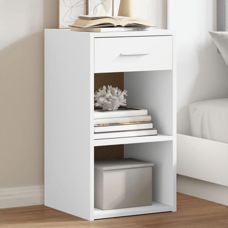 Tables de chevet 2 pcs blanc 35x34x65 cm bois d'ingénierie