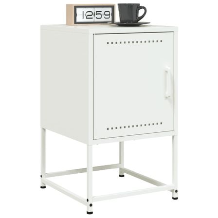 Tables de chevet 2 pcs blanc 36x39x60,5 cm acier