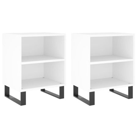Tables de chevet 2 pcs blanc 40x30x50 cm bois d'ingénierie