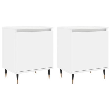 Tables de chevet 2 pcs blanc 40x30x50 cm bois d'ingénierie