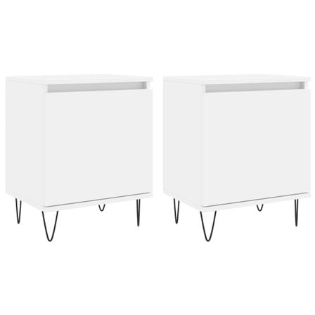 Tables de chevet 2 pcs blanc 40x30x50 cm bois d'ingénierie