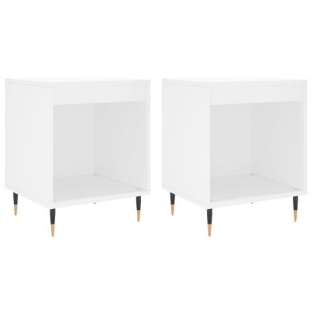 Tables de chevet 2 pcs blanc 40x35x50 cm bois d’ingénierie