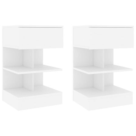 Tables de chevet 2 pcs Blanc 40x35x65 cm