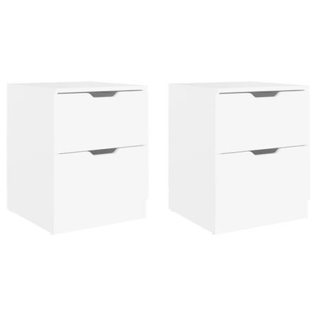 Tables de chevet 2 pcs Blanc 40x40x50 cm