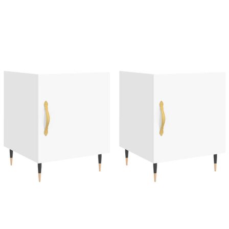 Tables de chevet 2 pcs blanc 40x40x50 cm bois d’ingénierie