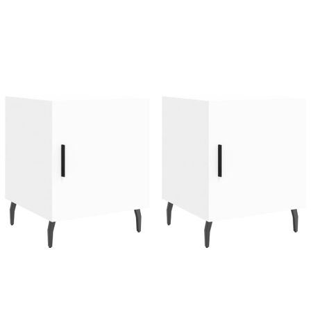 Tables de chevet 2 pcs blanc 40x40x50 cm bois d’ingénierie