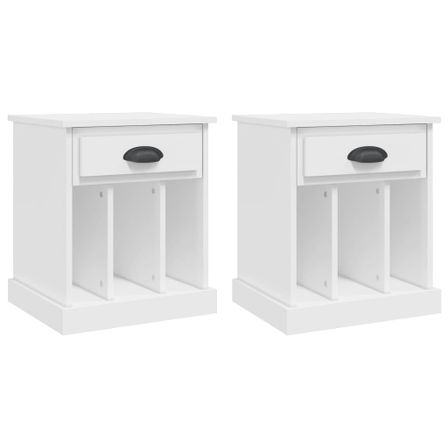 Tables de chevet 2 pcs blanc 43x36x50 cm