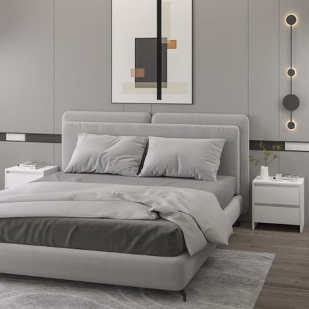 Tables de chevet 2 pcs Blanc 45x34,5x44,5 cm