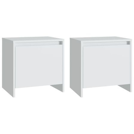 Tables de chevet 2 pcs Blanc 45x34x44,5 cm