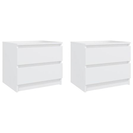Tables de chevet 2 pcs Blanc 50x39x43,5 cm