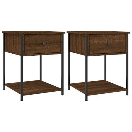 Tables de chevet 2 pcs chêne marron 44x45x58 cm bois ingénierie